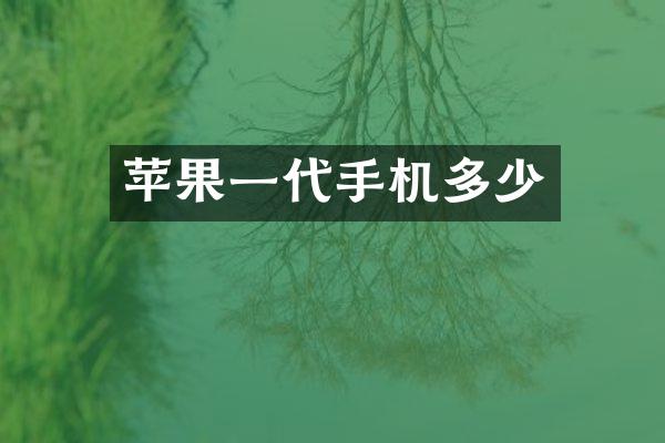 苹果一代手机多少