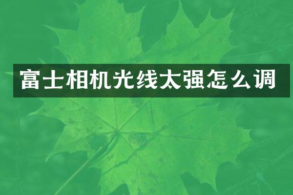 富士相机光线太强怎么调