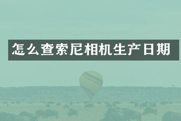 怎么查索尼相机生产日期