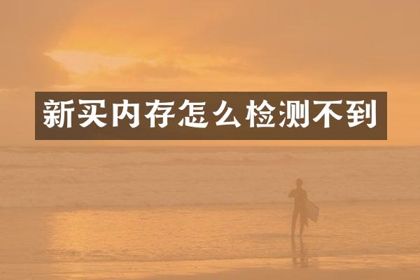新买内存怎么检测不到