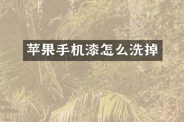苹果手机漆怎么洗掉