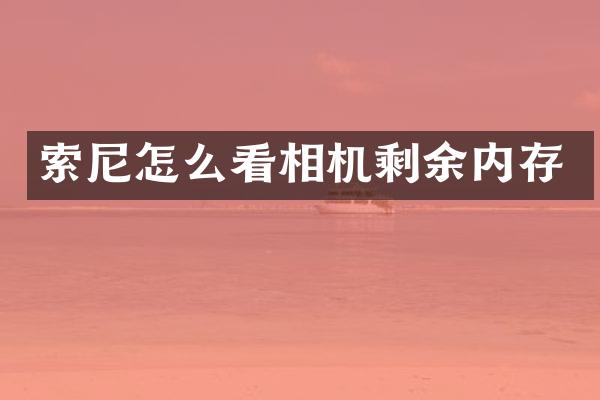 索尼怎么看相机剩余内存