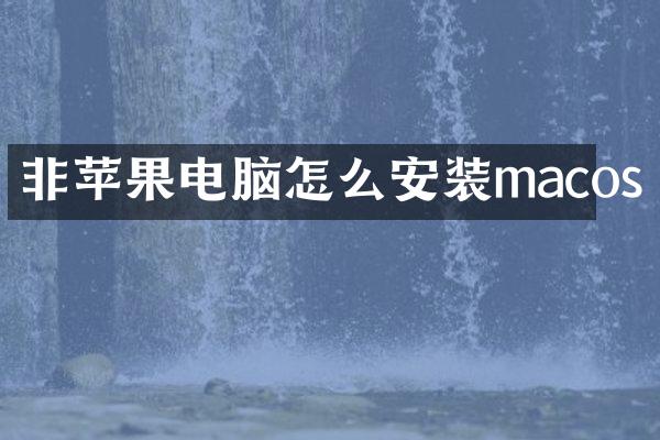 非苹果电脑怎么安装macos