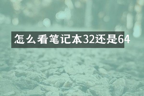 怎么看笔记本32还是64