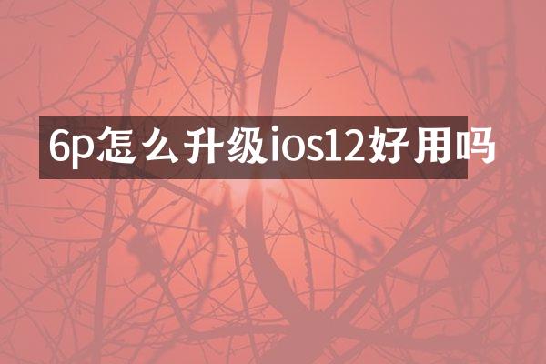6p怎么升级ios12好用吗