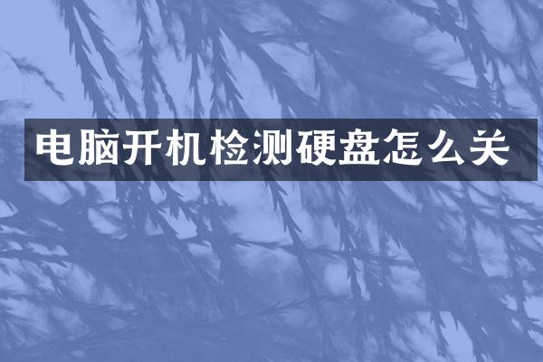 电脑开机检测硬盘怎么关