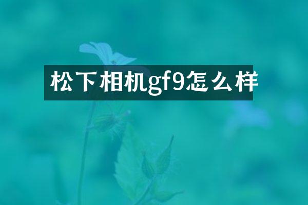 松下相机gf9怎么样