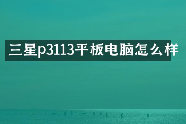 三星p3113平板电脑怎么样