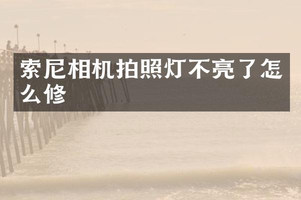索尼相机拍照灯不亮了怎么修