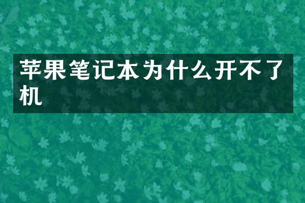苹果笔记本为什么开不了机