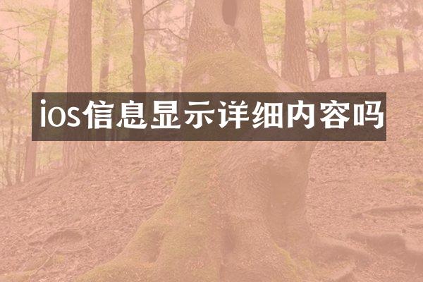 ios信息显示详细内容吗