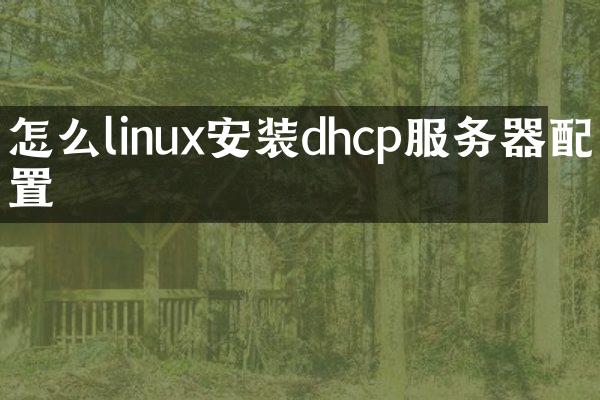 怎么linux安装dhcp服务器配置