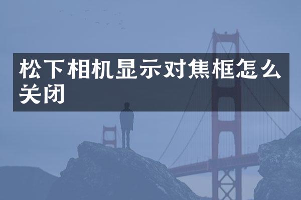 松下相机显示对焦框怎么关闭