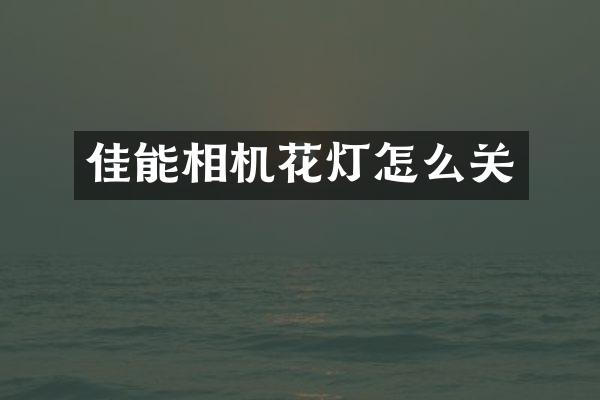 佳能相机花灯怎么关