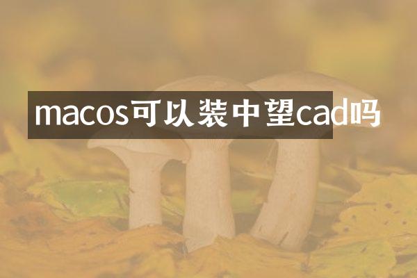 macos可以装中望cad吗