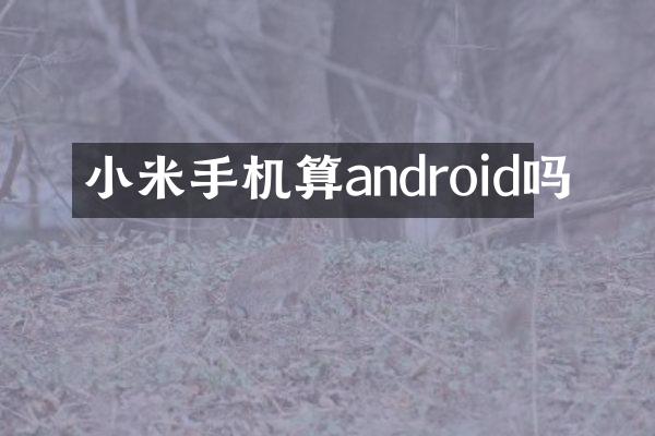 小米手机算android吗