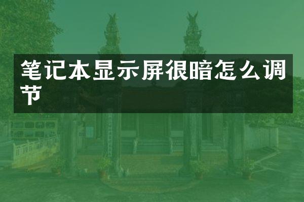 笔记本显示屏很暗怎么调节