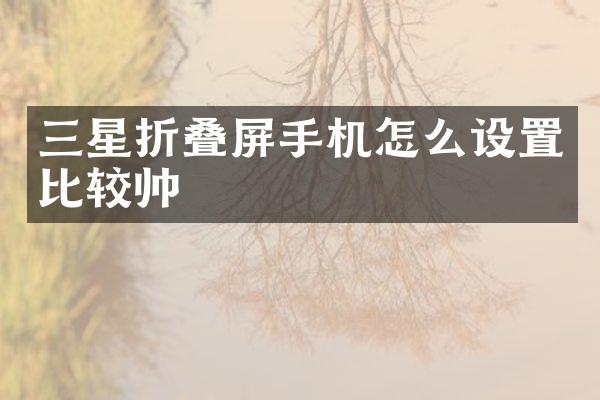 三星折叠屏手机怎么设置比较帅