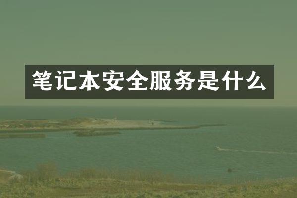 笔记本安全服务是什么