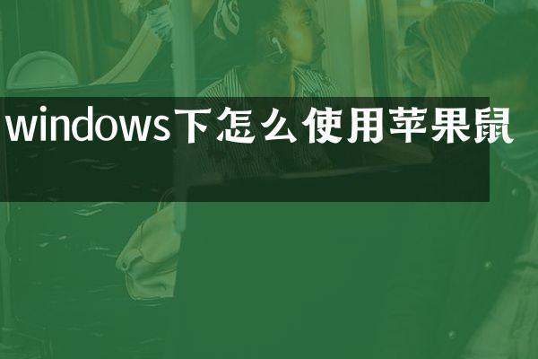 windows下怎么使用苹果鼠标