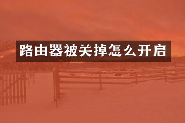路由器被关掉怎么开启