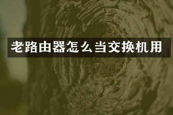 老路由器怎么当交换机用
