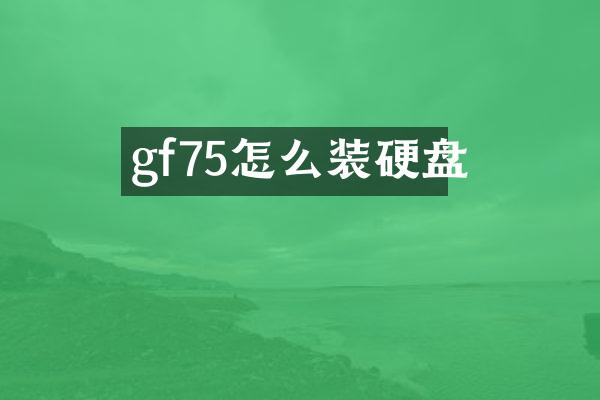 gf75怎么装硬盘
