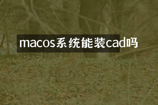 macos系统能装cad吗