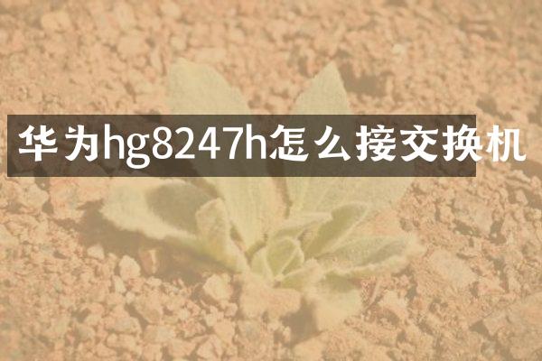华为hg8247h怎么接交换机