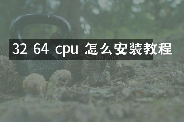32 64 cpu 怎么安装教程