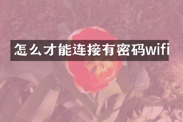 怎么才能连接有密码wifi