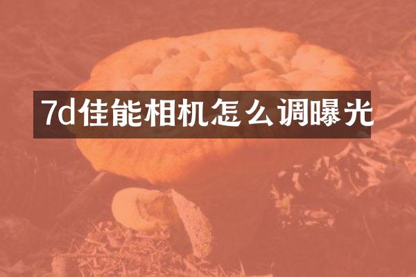 7d佳能相机怎么调曝光