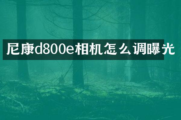 尼康d800e相机怎么调曝光