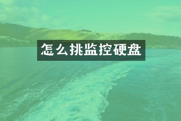 怎么挑监控硬盘