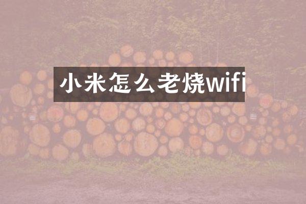 小米怎么老烧wifi