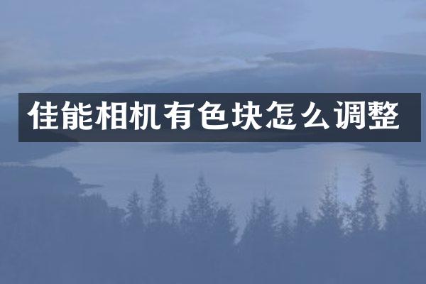 佳能相机有色块怎么调整