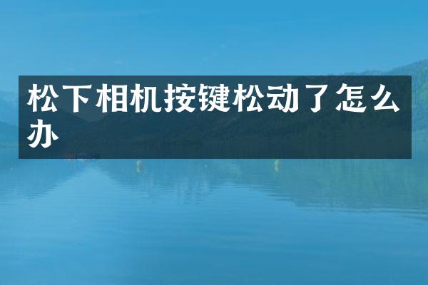 松下相机按键松动了怎么办