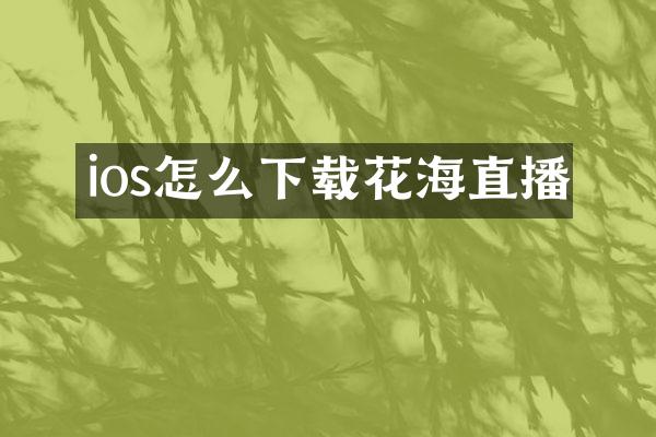 ios怎么下载花海直播