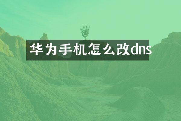 华为手机怎么改dns