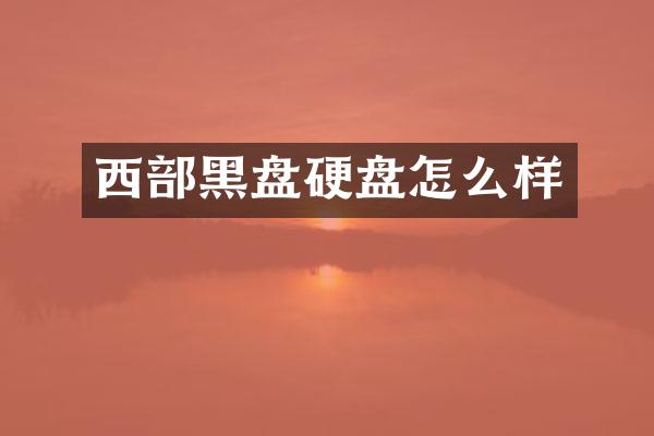 西部黑盘硬盘怎么样