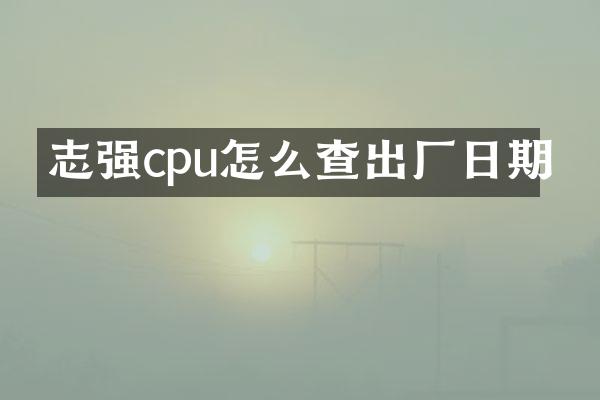志强cpu怎么查出厂日期
