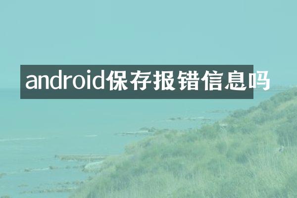 android保存报错信息吗