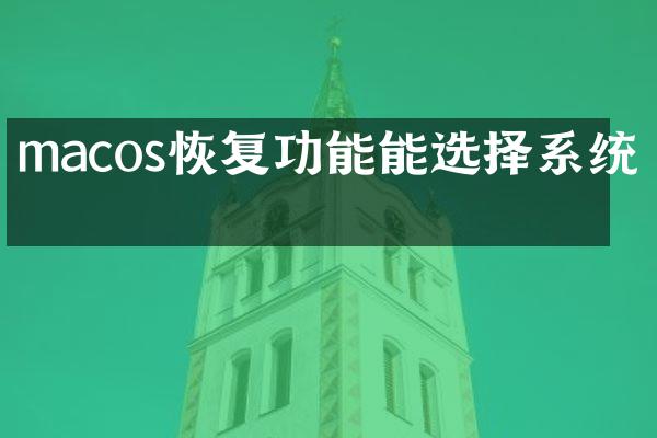 macos恢复功能能选择系统吗