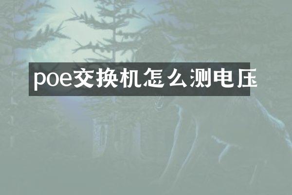 poe交换机怎么测电压