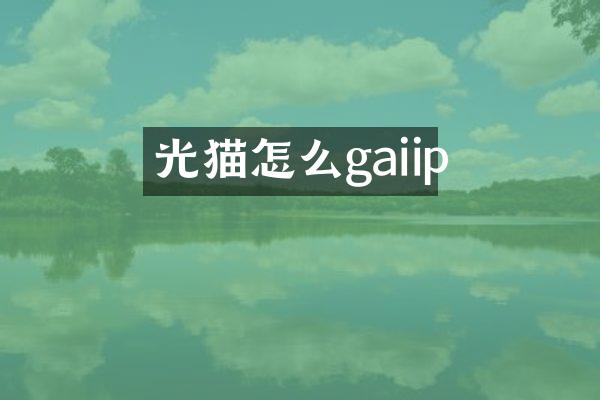光猫怎么gaiip