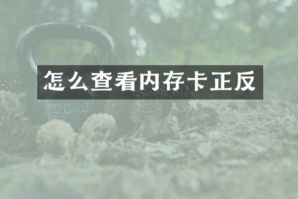怎么查看内存卡正反