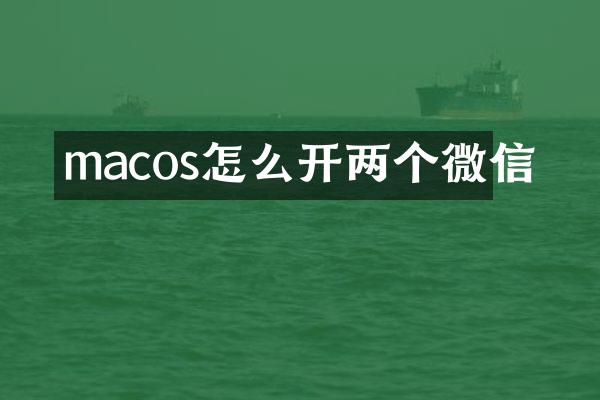 macos怎么开两个微信