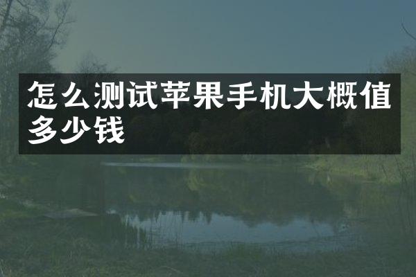 怎么测试苹果手机大概值多少钱