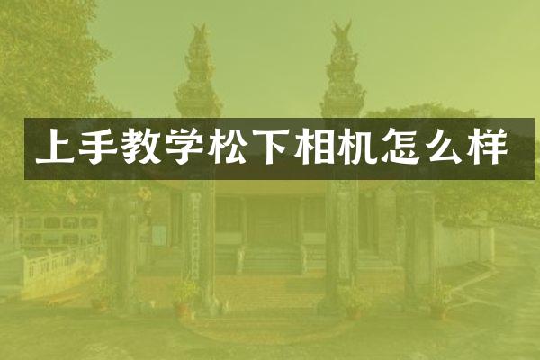 上手教学松下相机怎么样