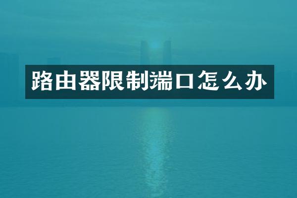 路由器限制端口怎么办